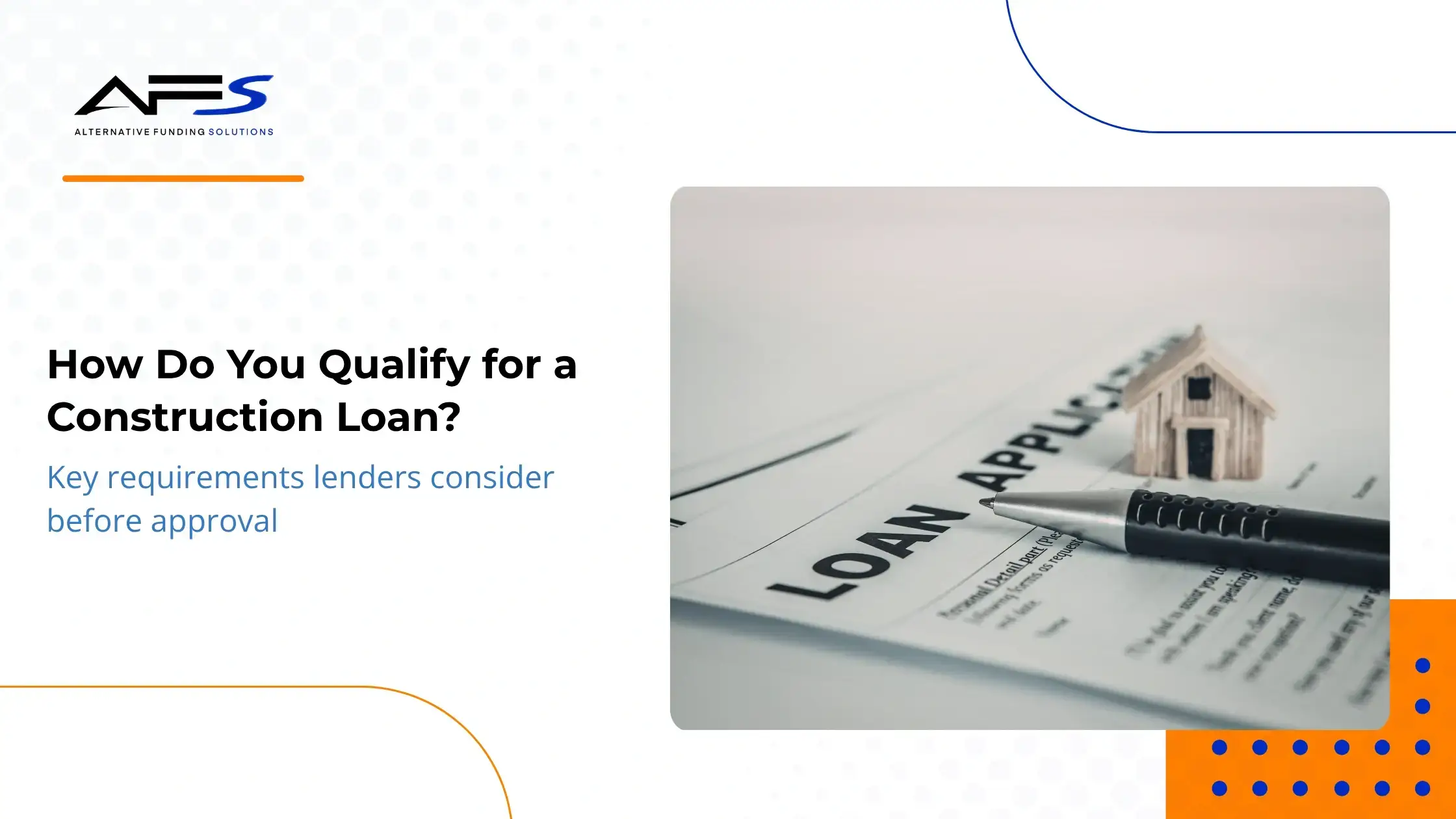 Construction loan approval checklist with house plans and calculator