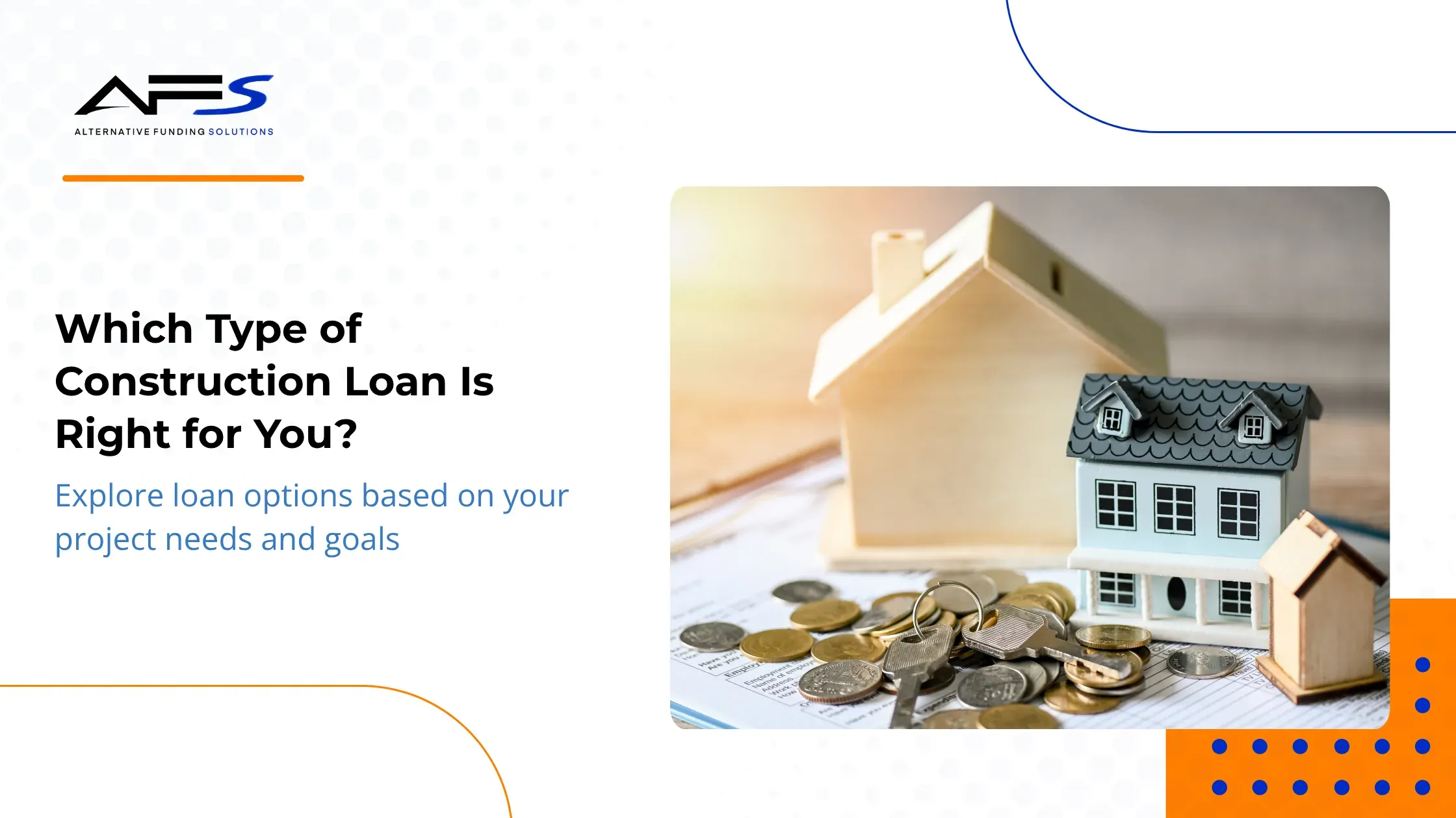 Construction loan options with house plans, calculator, and financing documents