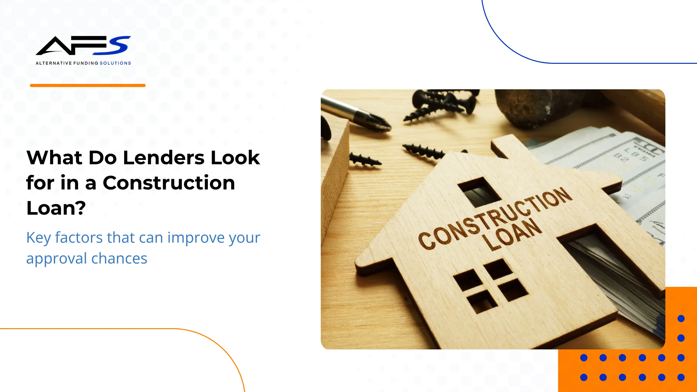Construction loan application with building plans and financial documents